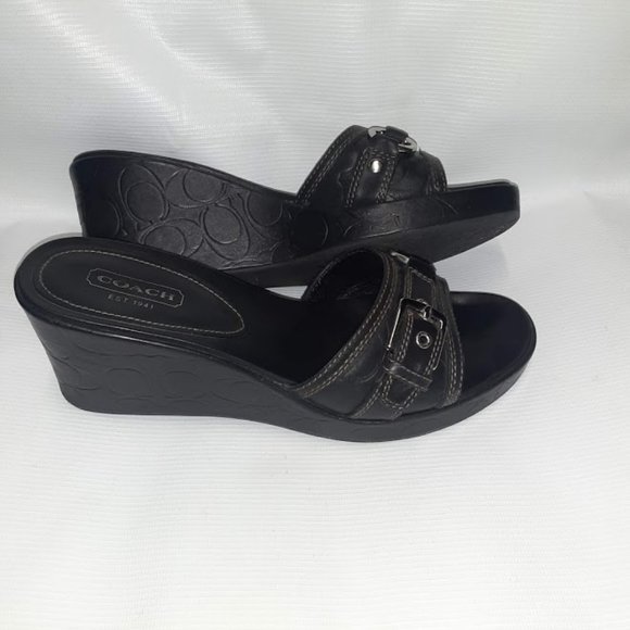 Coach Jewel Signature Logo Slide Wedge Size 10M - Picture 5 of 7